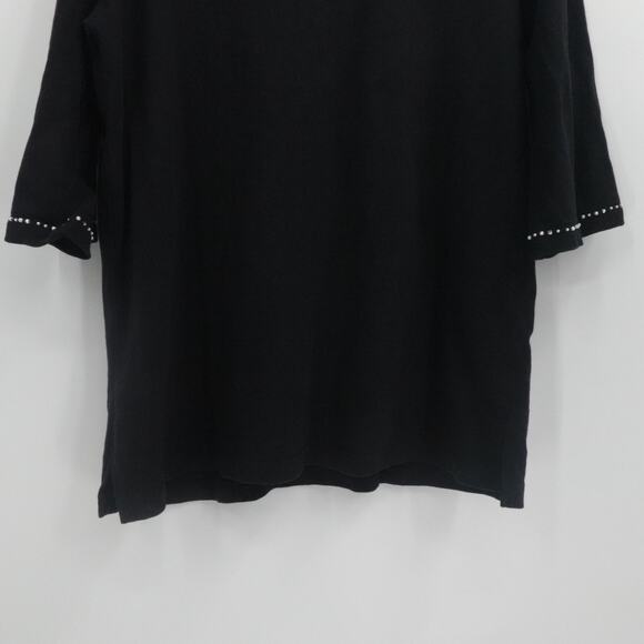 Quaker Factory Top Womens 1X Black Embellished 4th of July Americana Grandmacore - Picture 11 of 12